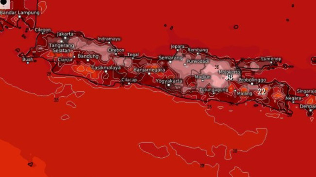 Pulau Jawa Terlihat Merah Menyala, Faktor Cuaca Panas?
